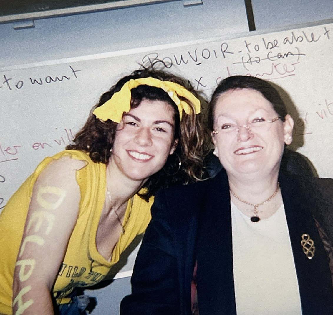 Anna Finizio with high school legal studies teacher